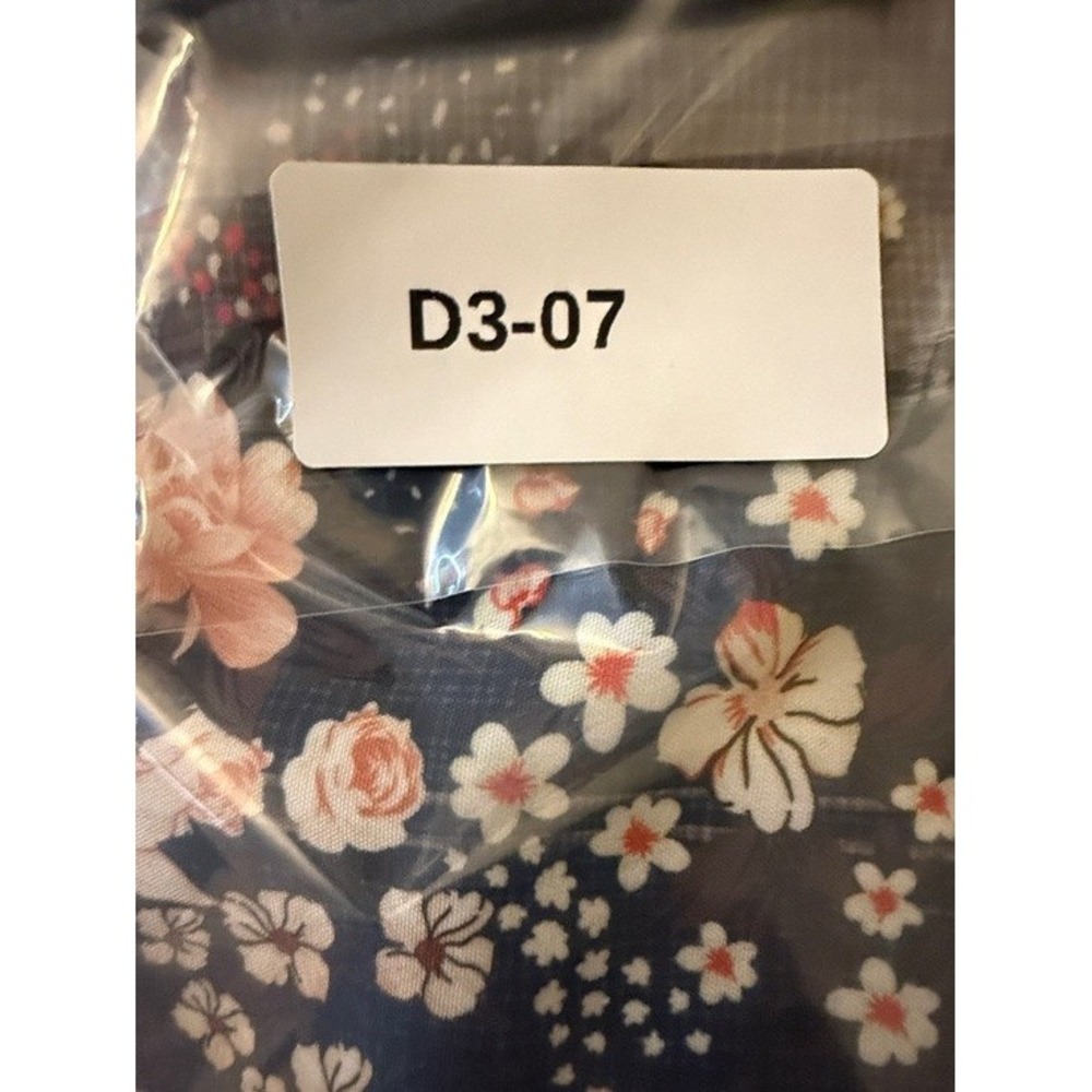 Floral Pinafore Romper Square Neck Sleeveless Boho Mini Multicolor Medium - Picture 8 of 8